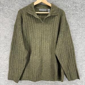 Le Collezioni Structure Sweater Pullover Men XL Gray Knit Wool Long Sleeve